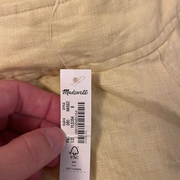 NWT Madewell Butter Yellow Linen Maxi Skirt A-Line - Picture 6 of 7